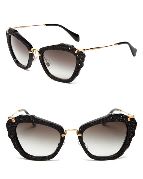 miu miu embellished cat eye glasses